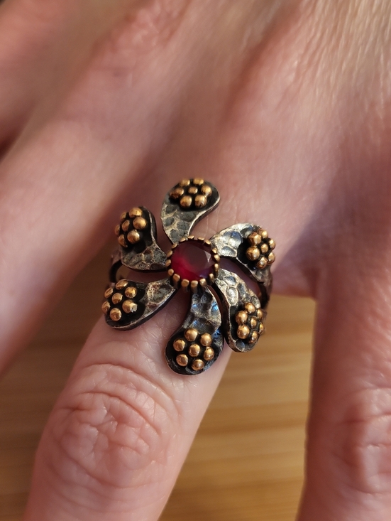 DGS Turkey Jewelry - Vintage Turkish Sterling Silver Cocktail Ring